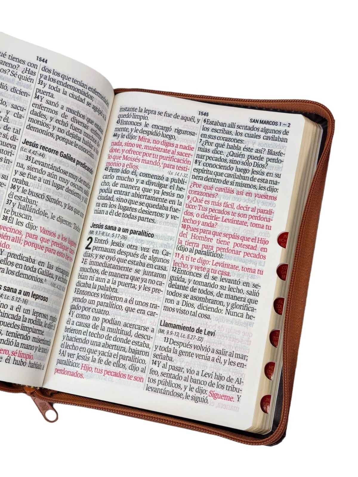 Biblia de letra gigante tamaña manual 14 puntos reina 1960 cierre marron Indice