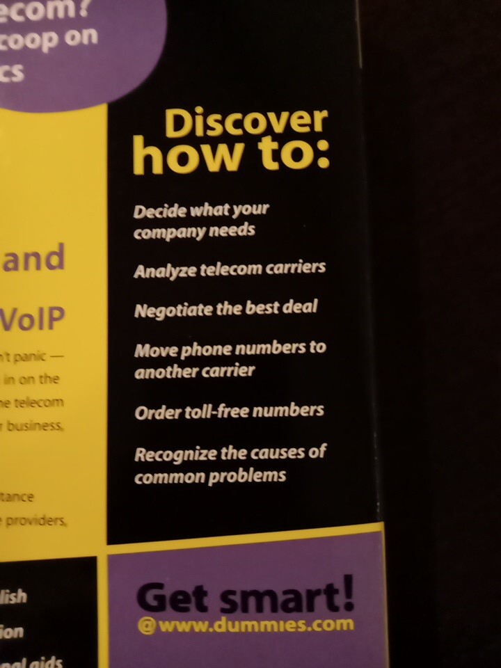 New! Telecom for Dummies, Stephen P. Olejniczak, Softcover, 2006 (364 pages)