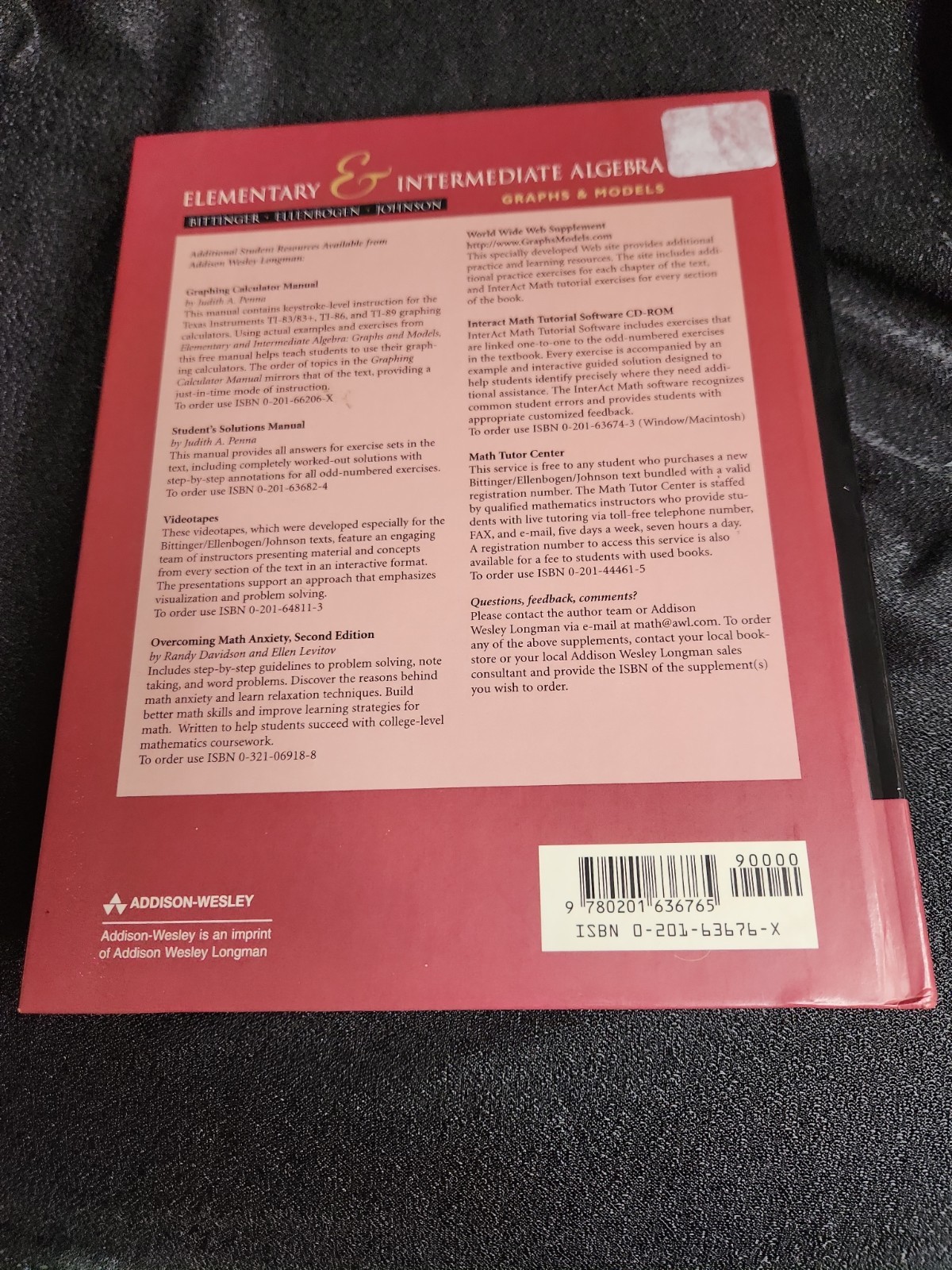Elementary and Intermediate Algebra: Graphs and Models by