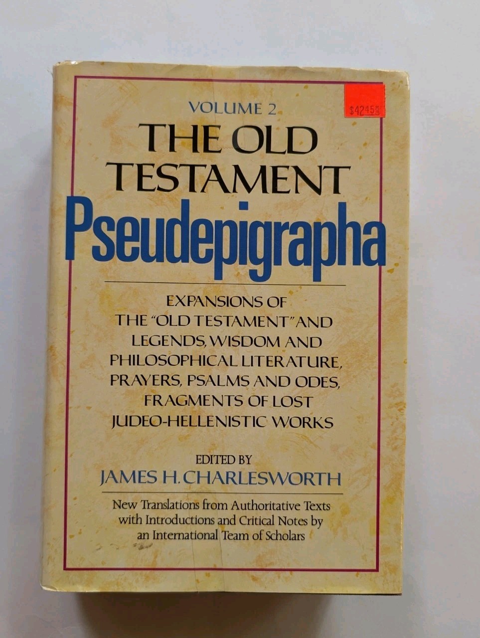 Old Testament Pseudepigrapha Vol 2 Apocalyptic Literature James Charlesworth