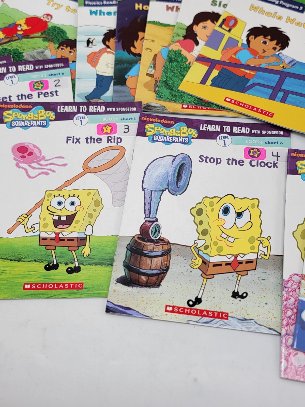 Scholastic Spongebob Squarepants Learn To Read Lvl 1 x8 Go Diego Go Phonics x10