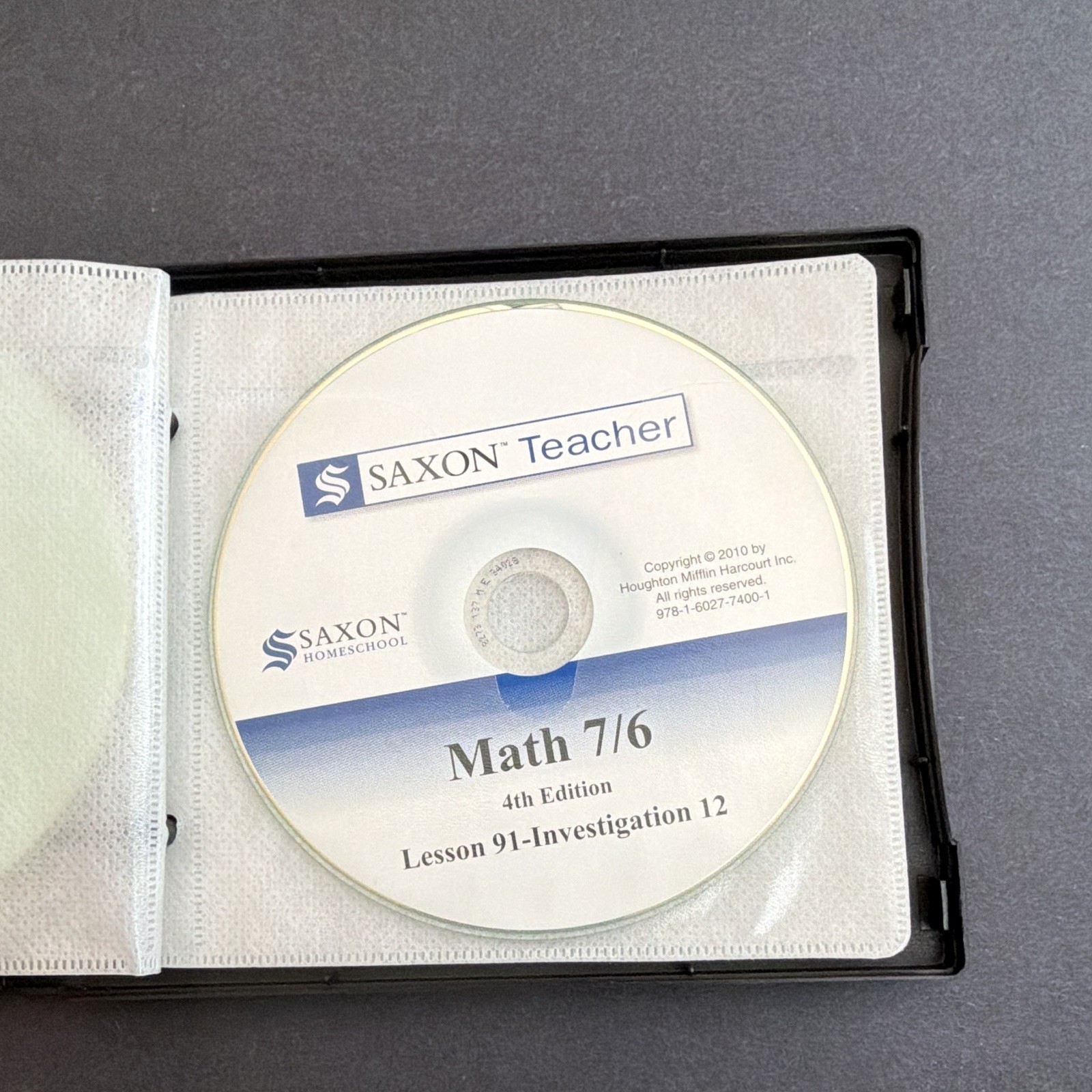 Saxon Teacher Math 7/6 Lesson & Test CDs 2010 4th Ed Intermediate