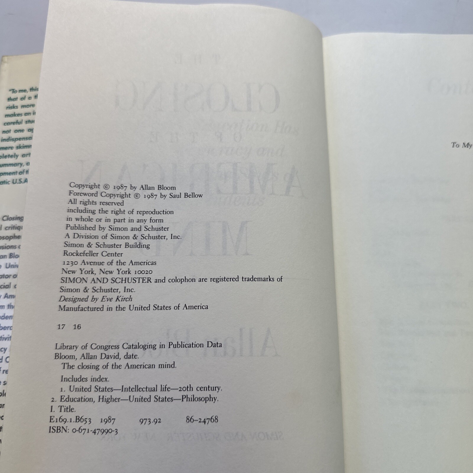 The Closing of the American Mind by Allan Bloom (1987, Children’s Board Books)