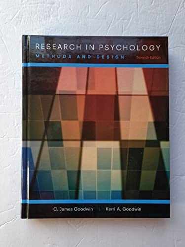 Research In Psychology: Methods – Hardcover, by Goodwin C. James; – Acceptable n