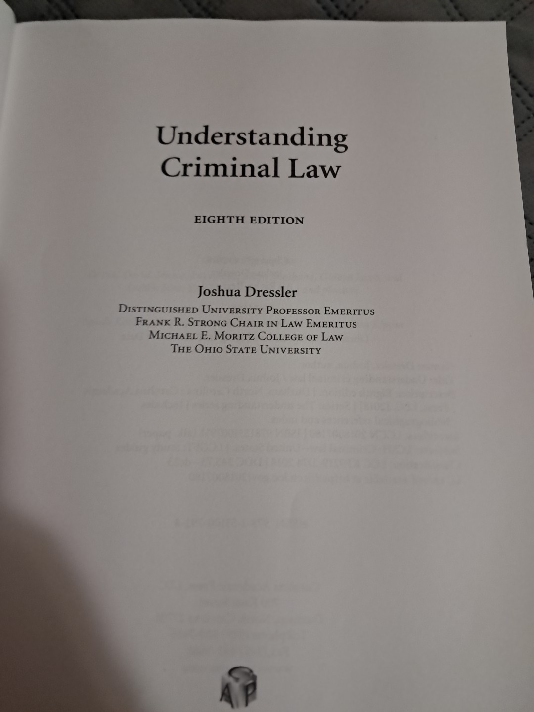 Understanding Criminal Law, Paperback, Dressler, Josh, Very Good, 9781531007911