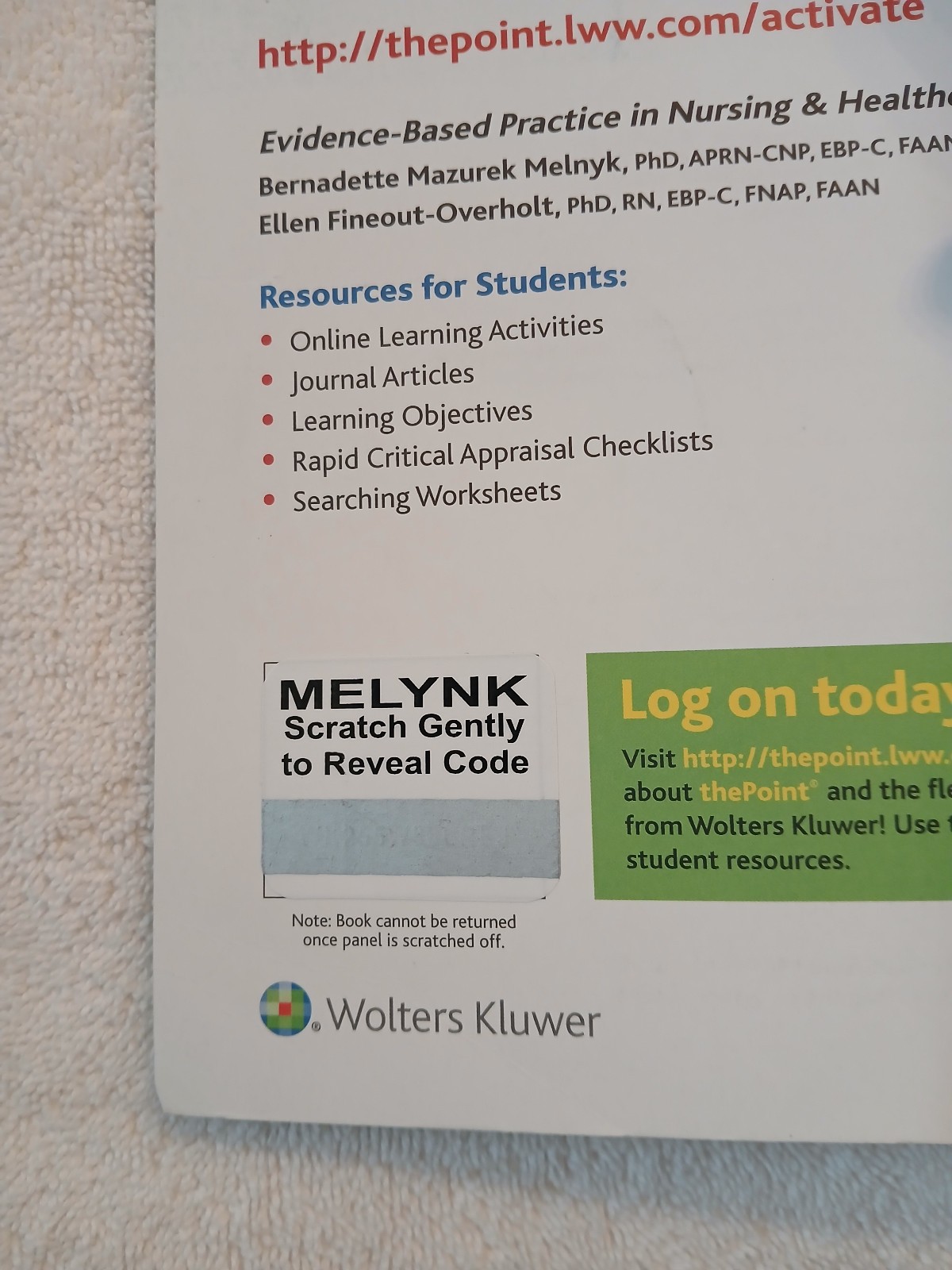 Evidence-Based Practice in Nursing and Healthcare 5e W/Access Code – GOOD