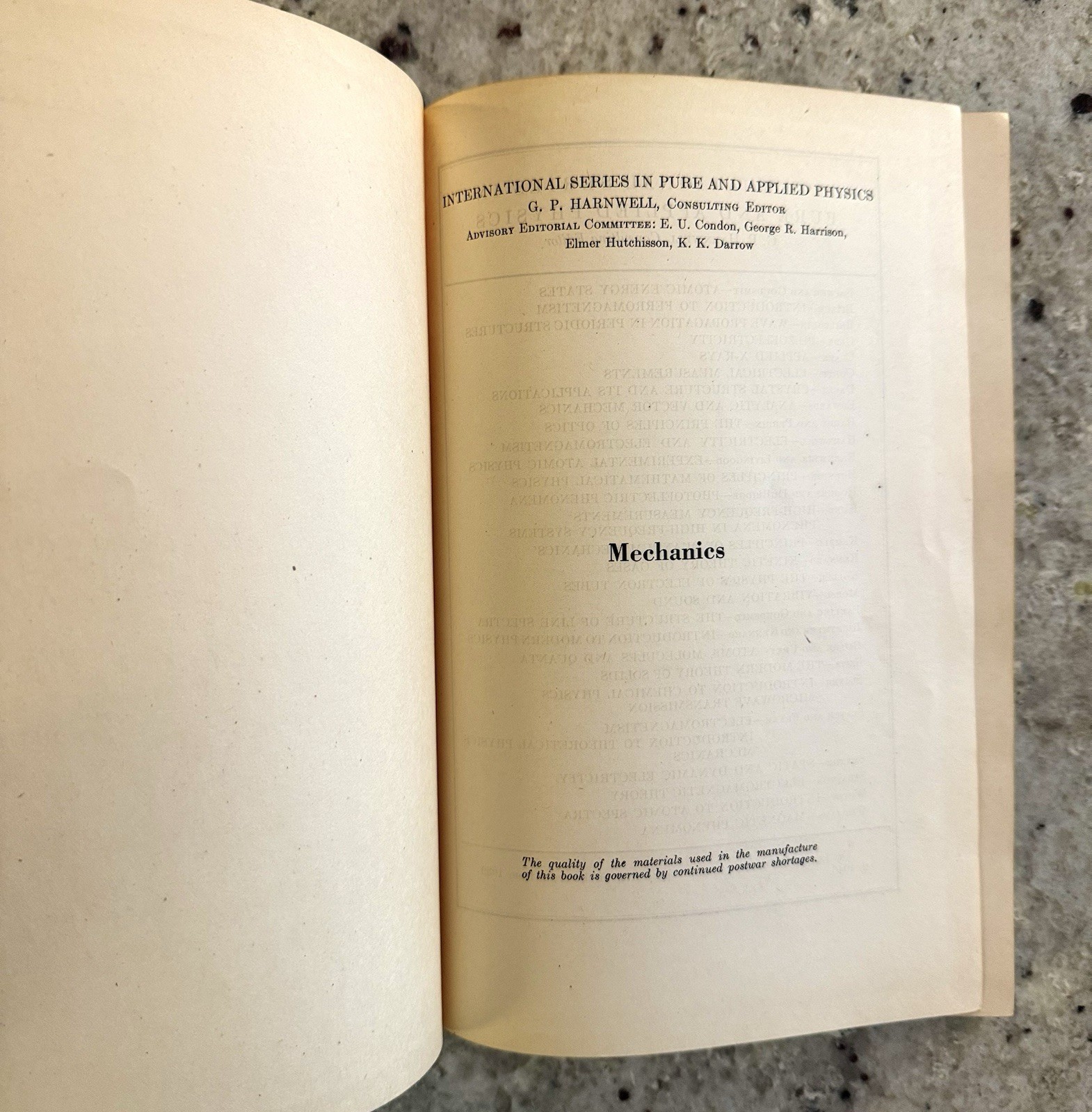 VTG 1947 Mechanics 1st Edition by Slater & Frank HC VG