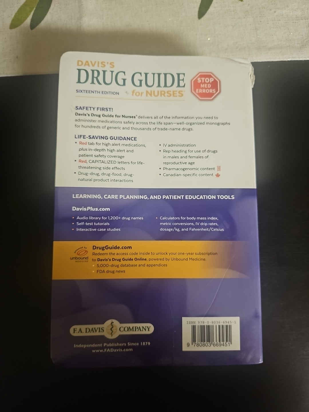 Davis’s Drug Guide for Nurses by Hazard Vallerand and Cynthia A .Sanoski