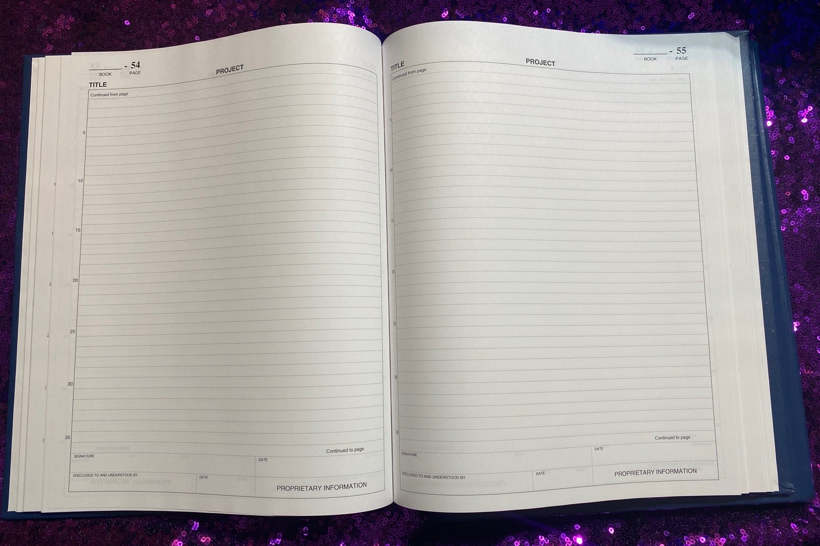 2x BookFactory Blue Scientific Notebook 84 Pages Each Hard Cover Blue Lab Notebo