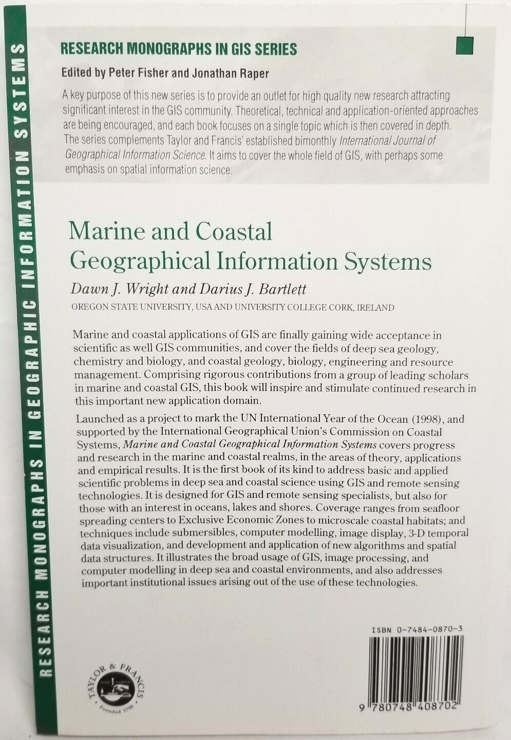 Marine and Coastal Geographical Information Systems by Wright Bartlett Paperback