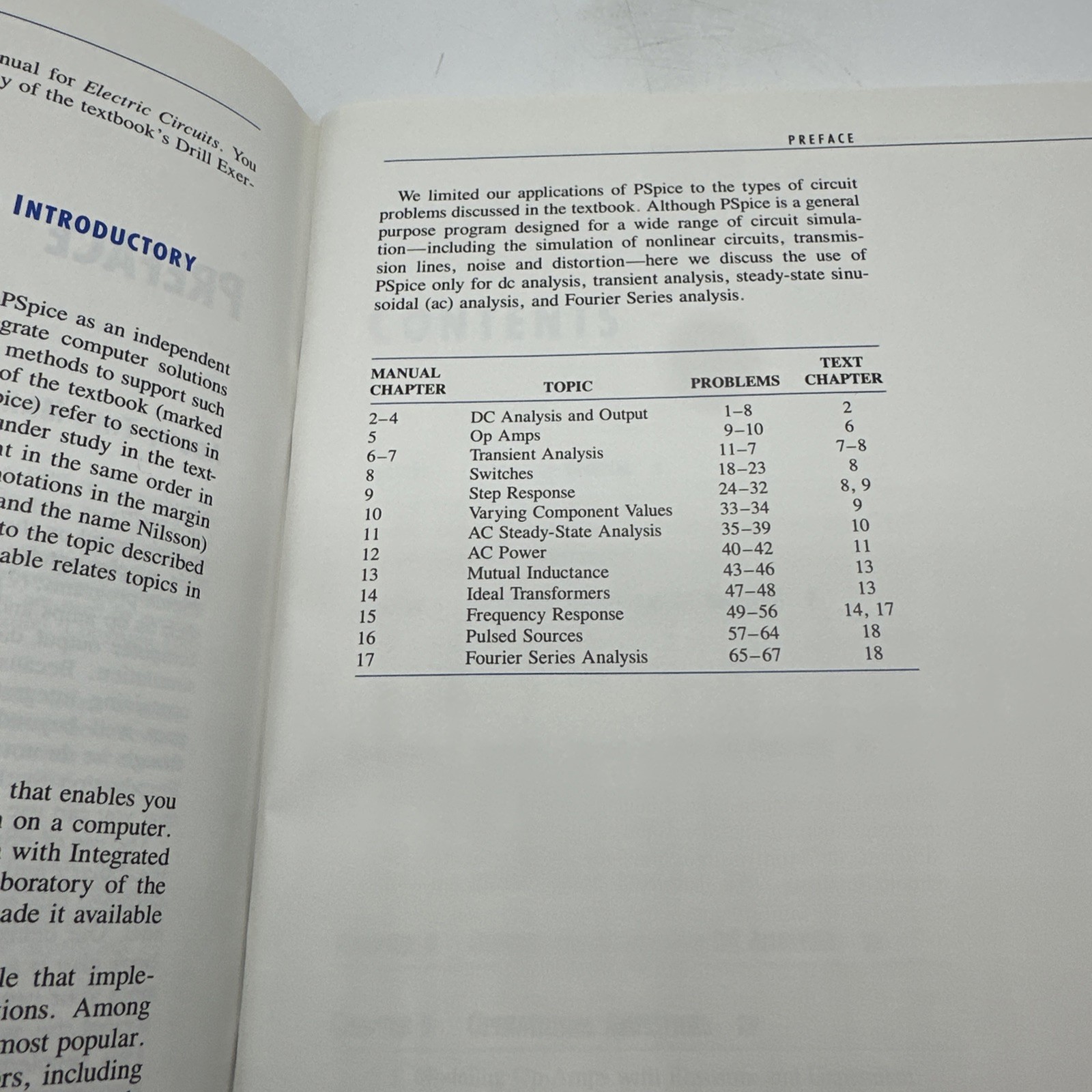 Introduction to Pspice Electric Circuits, 4th Edition James W Nilsson PB 1993