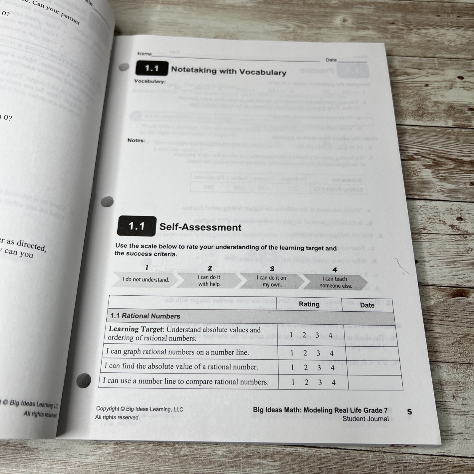 Big Ideas Math Modeling Real Life – Student Journal (Grade 7) – Homeschool