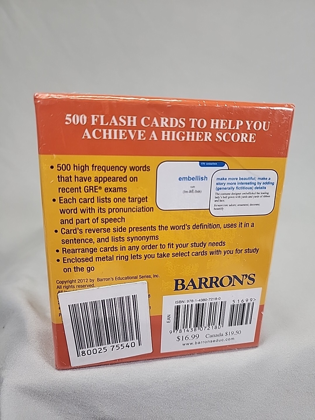 GRE Vocabulary Flash Cards by Sharon Weiner Green M.A. (2012, Cards,Flash Cards)