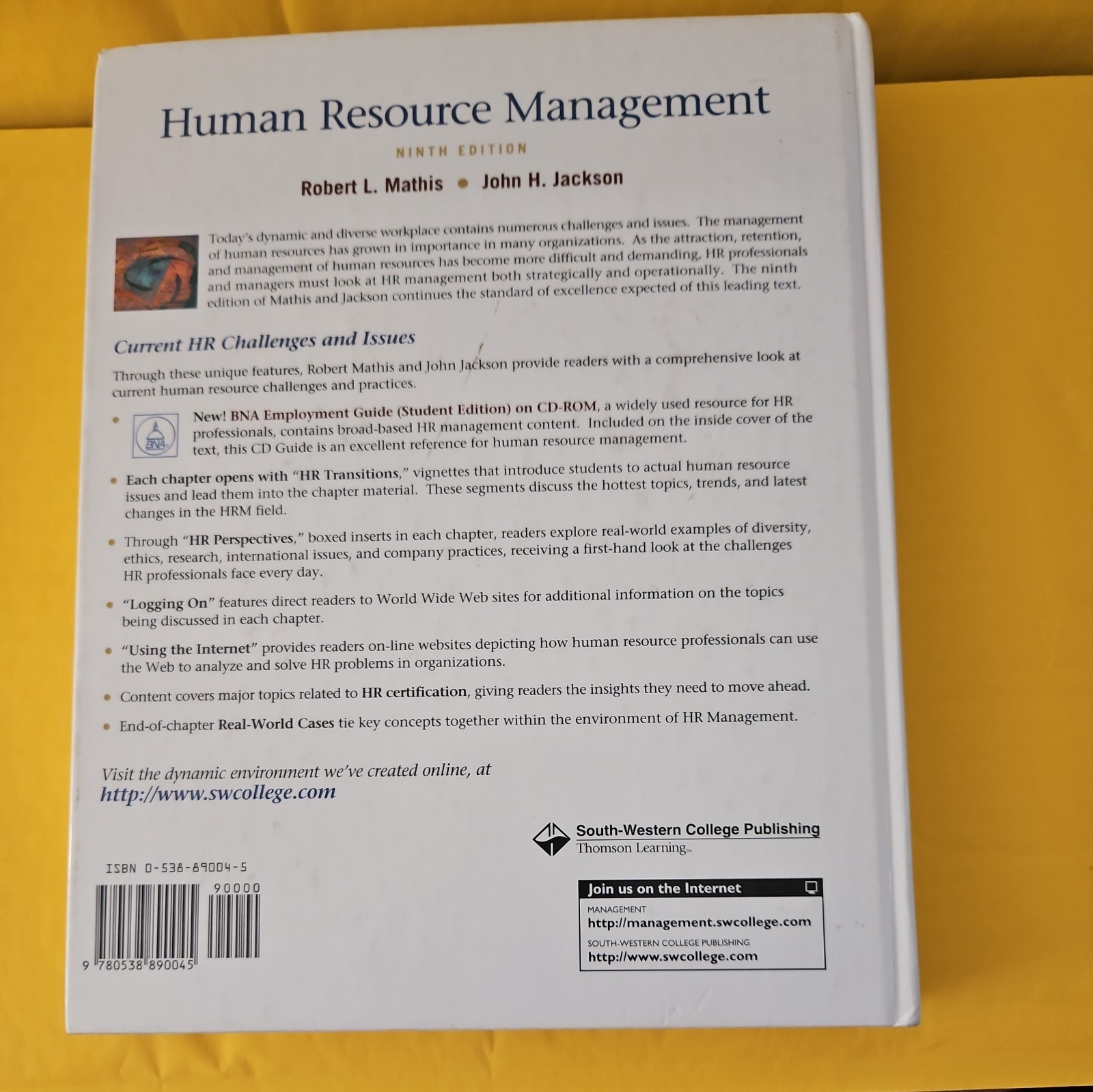 Human Resource Management by Jackson Mathis (1999, Hardcover)
