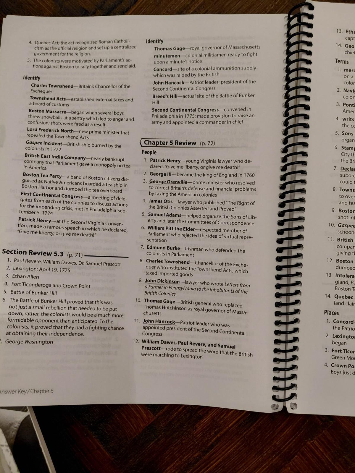 Abeka 11th grade U.S. History textbook & Answer key, Quiz/Test Key