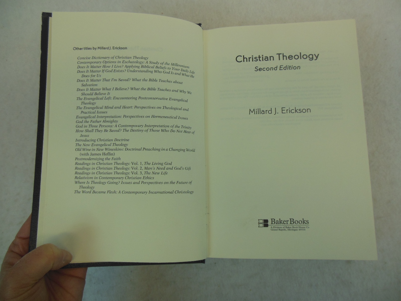 Christian Theology by Millard J. Erickson (2002 5th Printing Hardcover, Reprint)