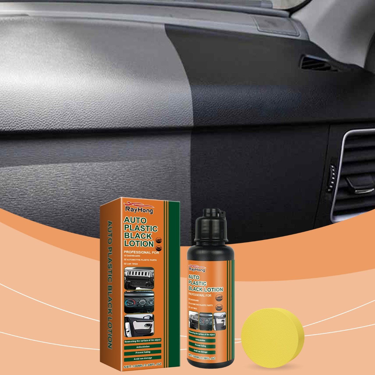 Black Plastic Polish Restorer for Cars, Auto Trim Care, Revive Faded Surfaces