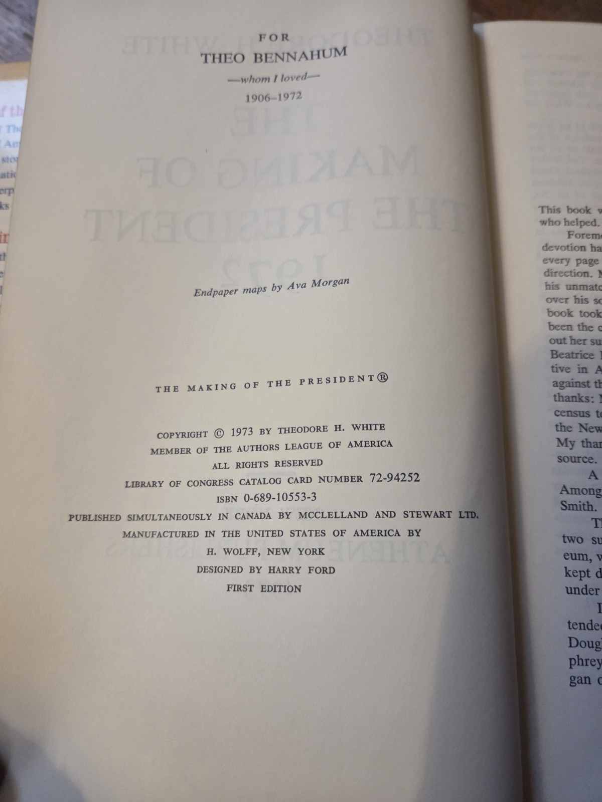 The Making Of The President, 1972 by Theodore Harold White 1972