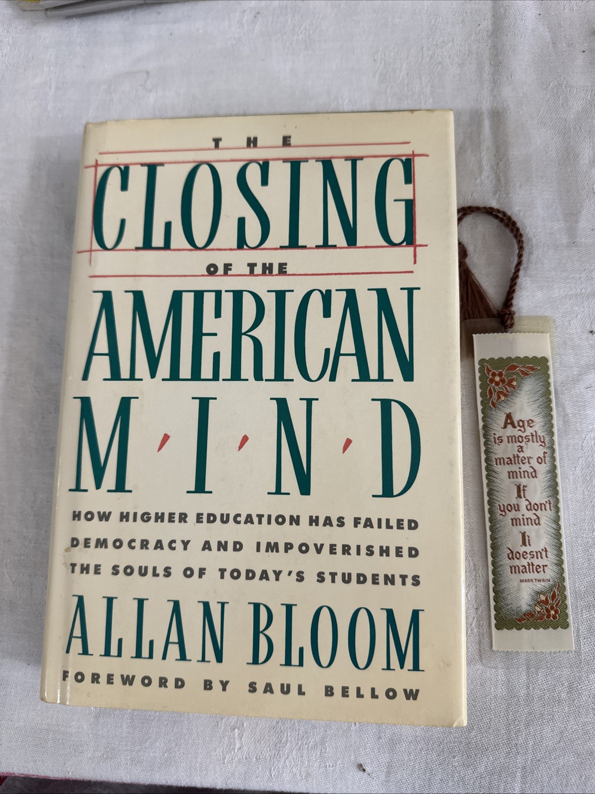 The Closing of the American Mind Elizabeth Houghton Embossed RARE COPY Bloom