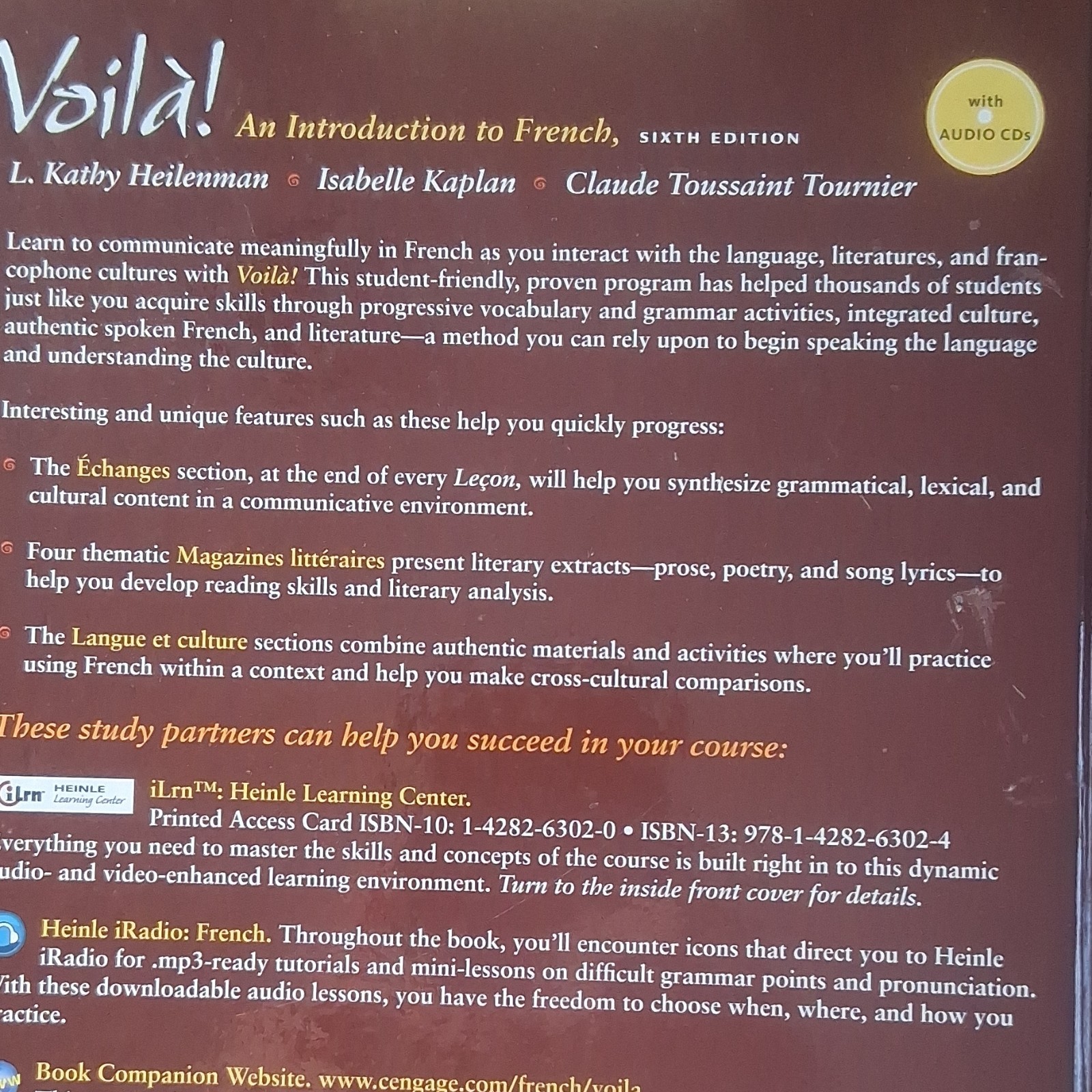 Heinle Cengage Learning Voilà! An Introduction to French Sixth Edition Textbook