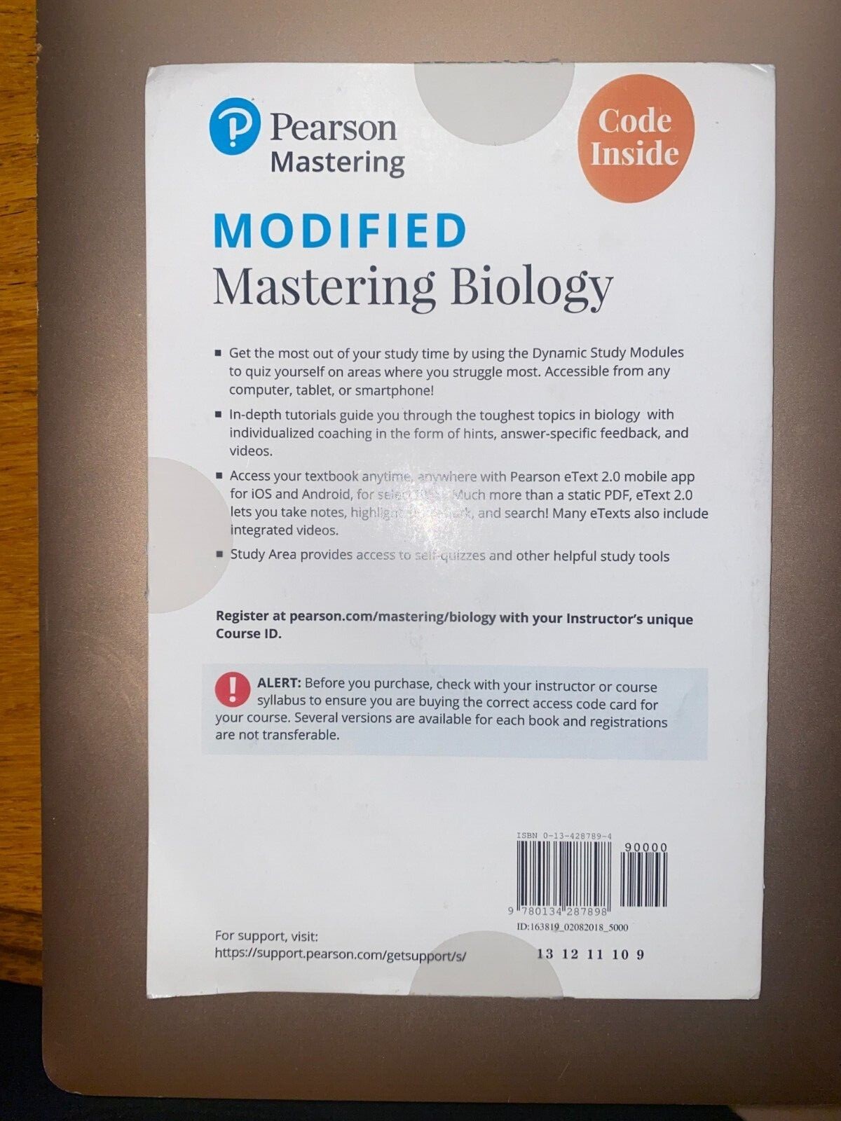 Pearson Modified Mastering Biology: The Core, 2/e Student Access Code Card