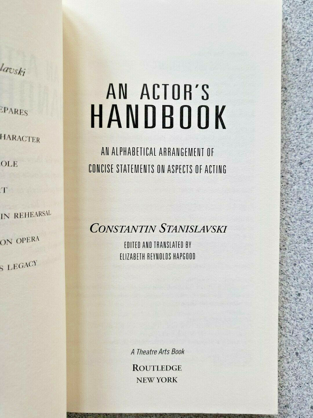 2004 An Actor’s Handbook by Constantin Stanislavski : reissue theater arts book