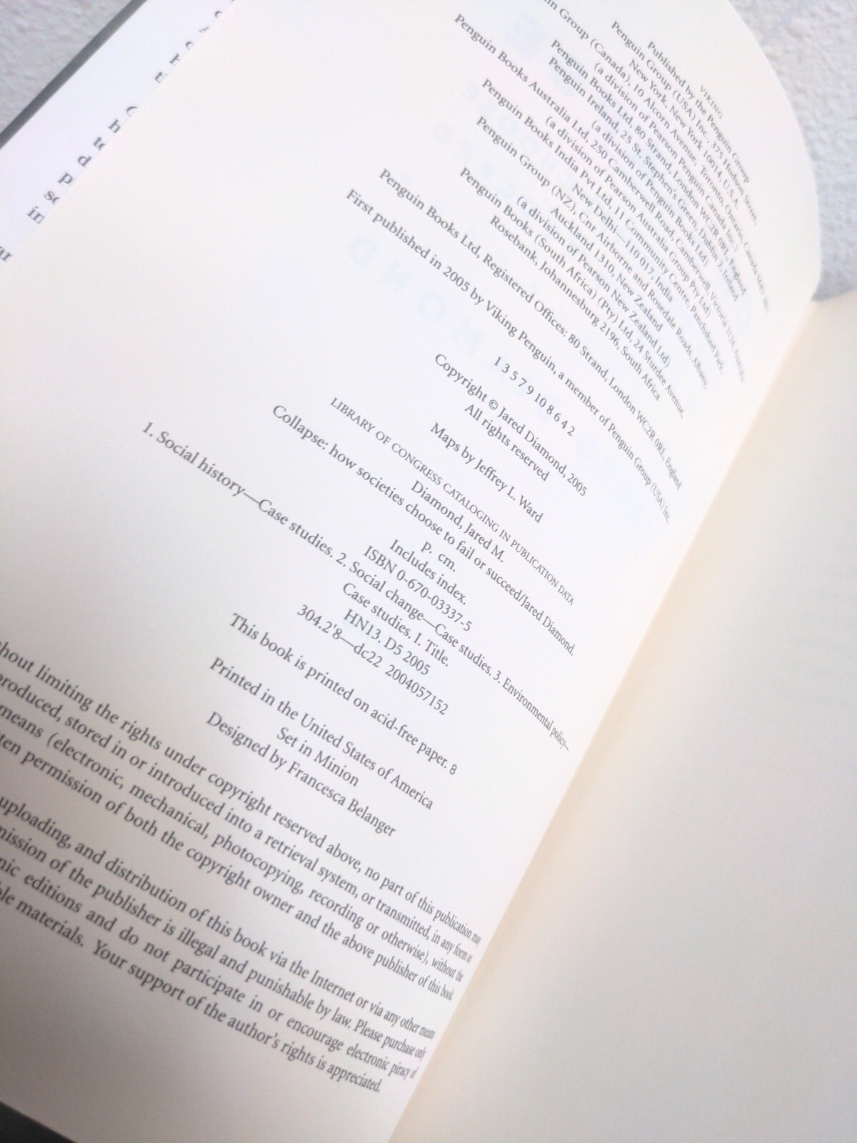 Signed! Collapse by Jared Diamond Autographed Hardcover 1st Edition Print