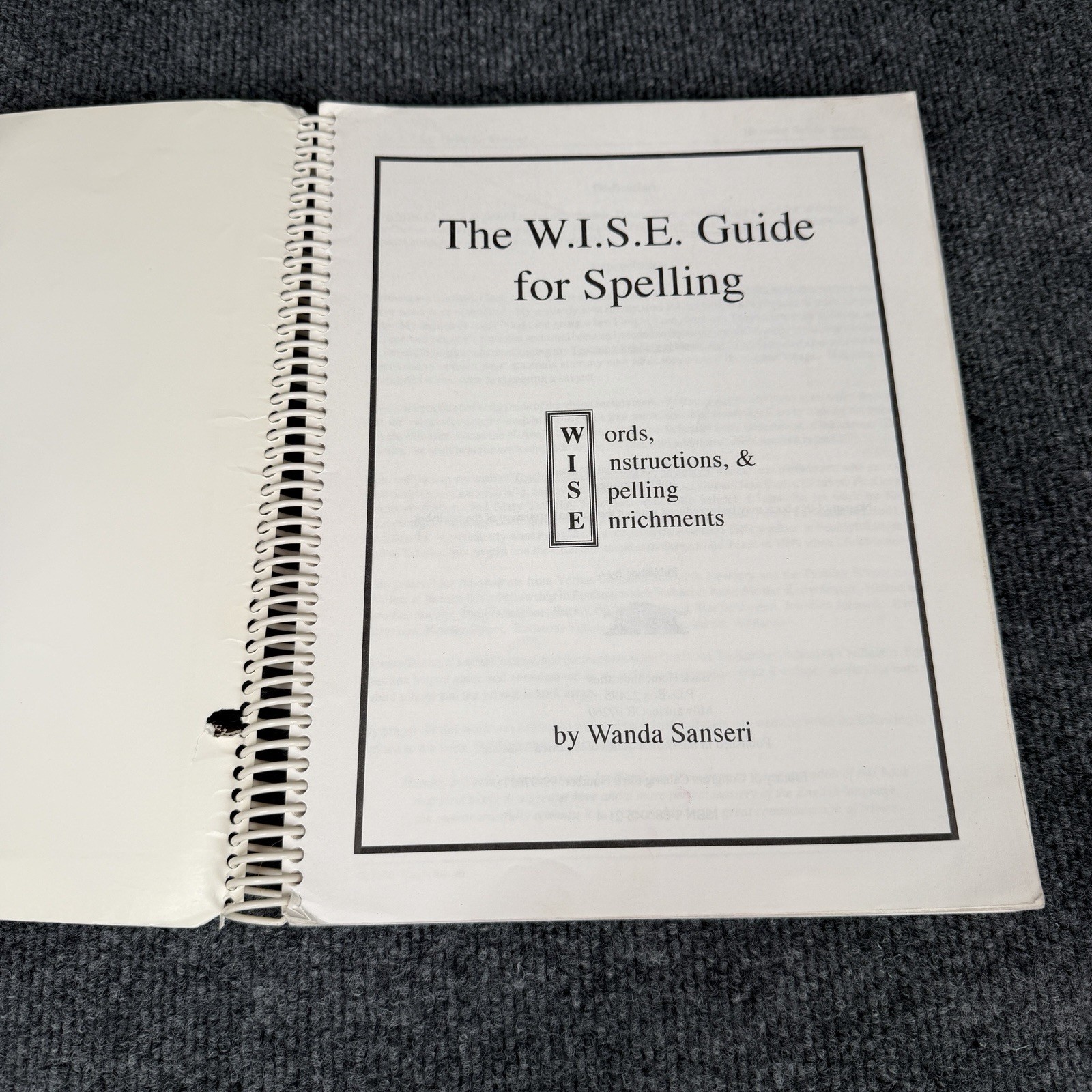 The Wise Guide for Spelling by Wanda Sanseri Paperback Homeschool Spiral Bound