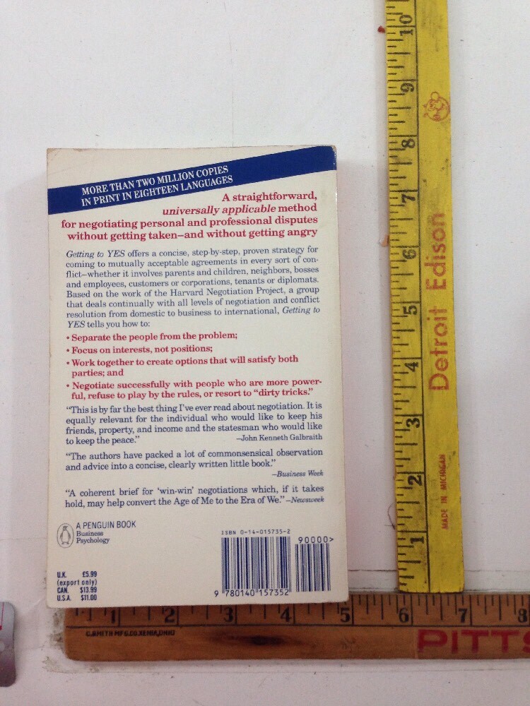Getting to Yes – Roger Fisher (1991, Paperback)