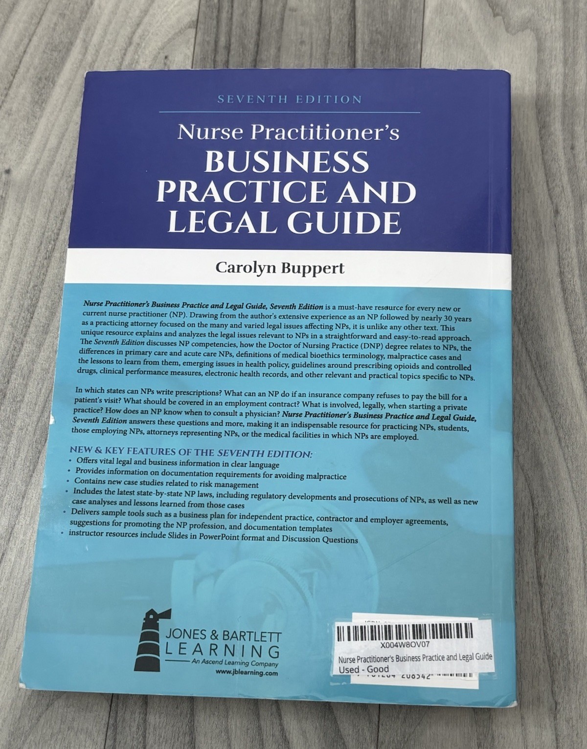 Nurse Practitioner’s Business Practice and Legal Guide by Carolyn Buppert 7th PB