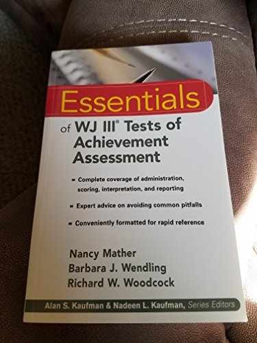 Essentials of WJ III Tests of – Paperback, by Mather Nancy – Very Good