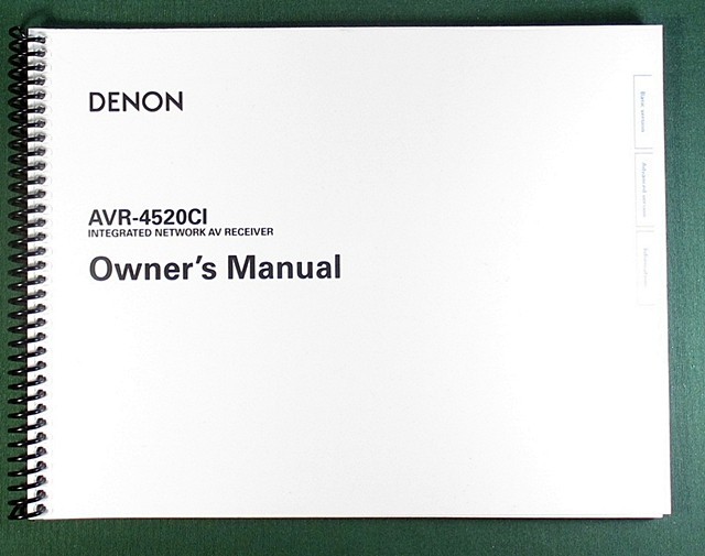 Denon AVR-4520CI Instruction Manual: Full Color 227 Pages & Protective Covers!