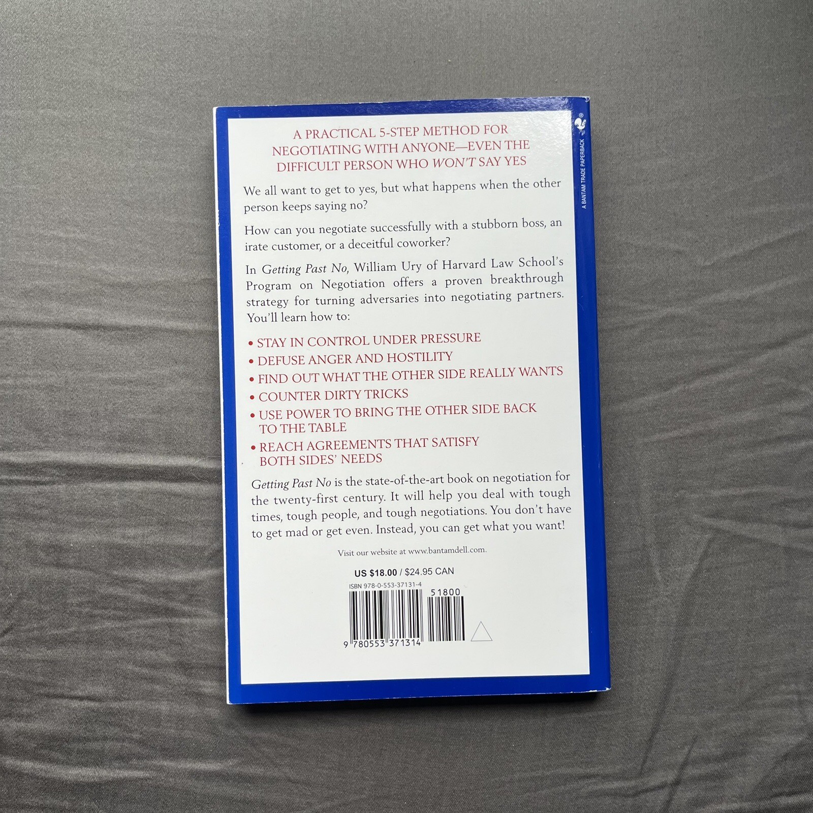 Getting Past No : Negotiating in Difficult Situations by William Ury (1993,…
