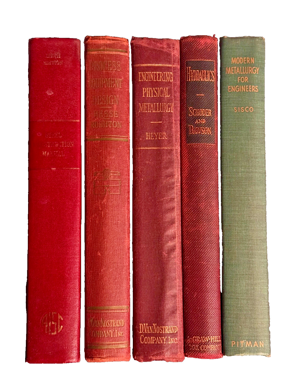 Vintage Engineering Reference Lot (5) Metallurgy Hydraulics Steel Process Design