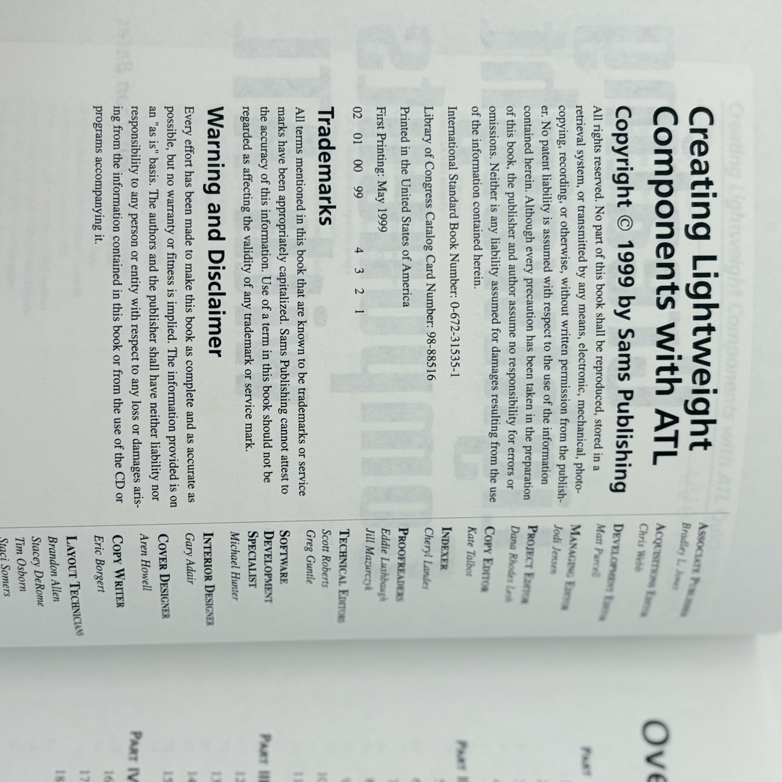 CREATING LIGHTWEIGHT COMPONENTS WITH ATL By Jonathan Bates **Mint Condition**