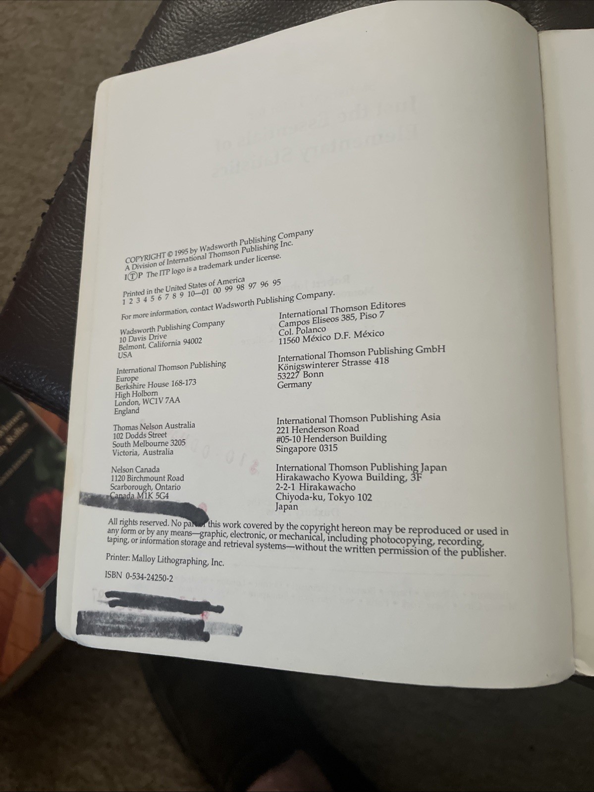 Just the Essentials of Elementary Statistics by Robert R. Johnson 1995
