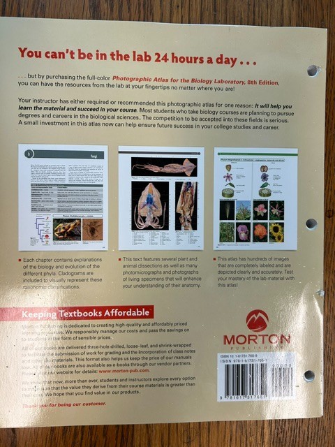 VAN DE GRAAFF’S PHOTOGRAPHIC ATLAS FOR THE BIOLOGY LABORATORY 8th edition USED