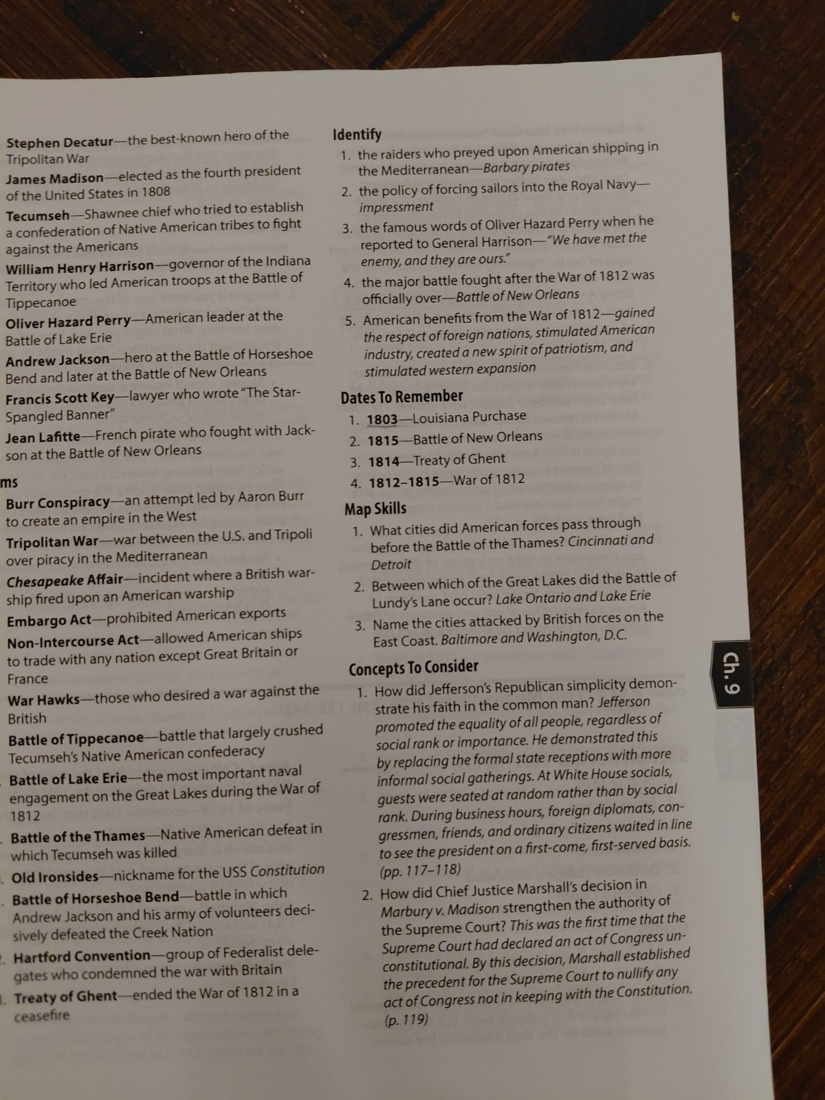 Abeka 11th grade U.S. History textbook & Answer key, Quiz/Test Key