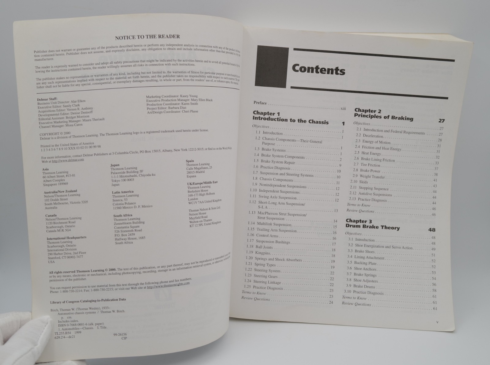 Automotive Chassis Systems by Thomas W. Birch – 1st Edition – Delmar – 1999!