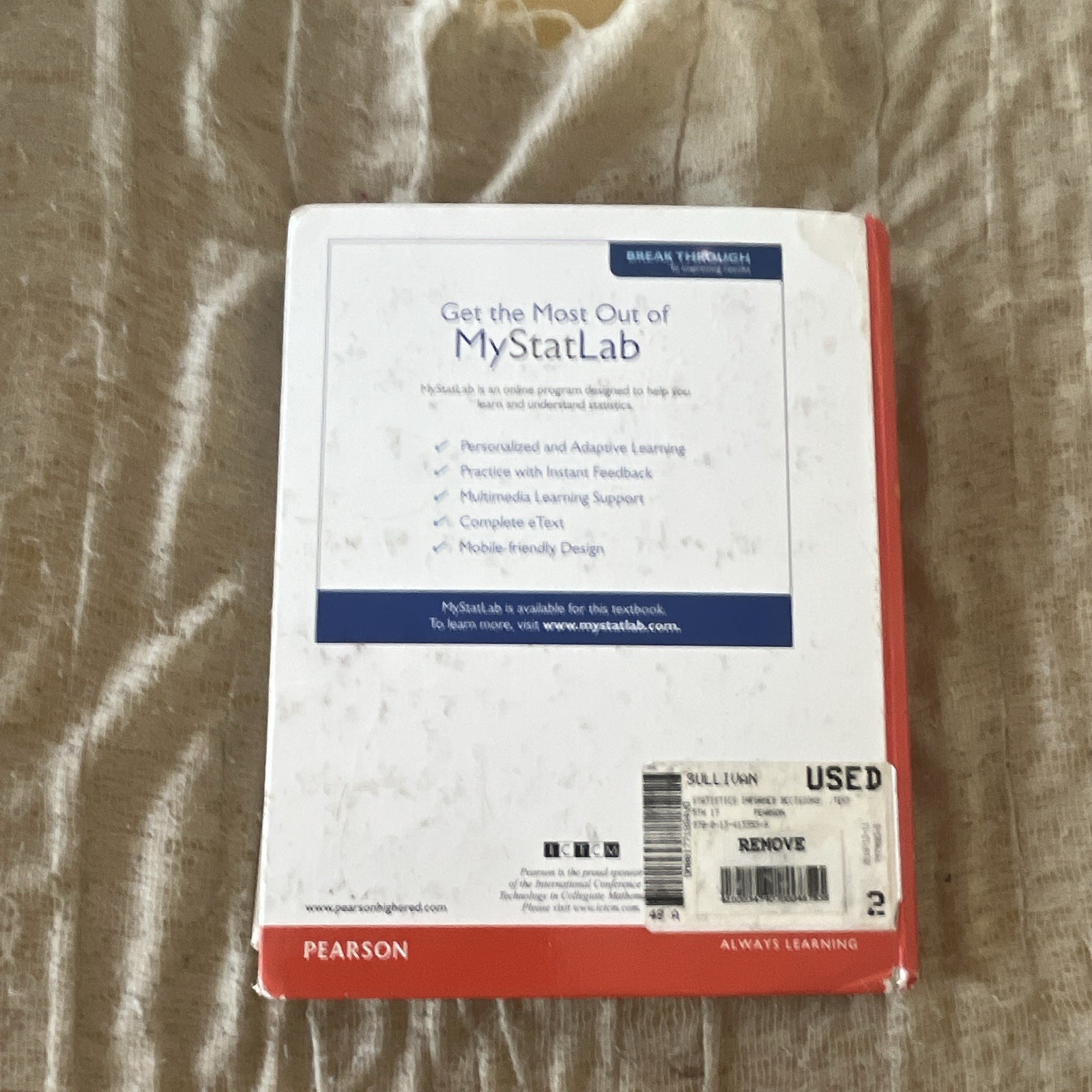 Pearson Statistics: Informed Decisions Using Data 5th HC 2017 Sullivan III