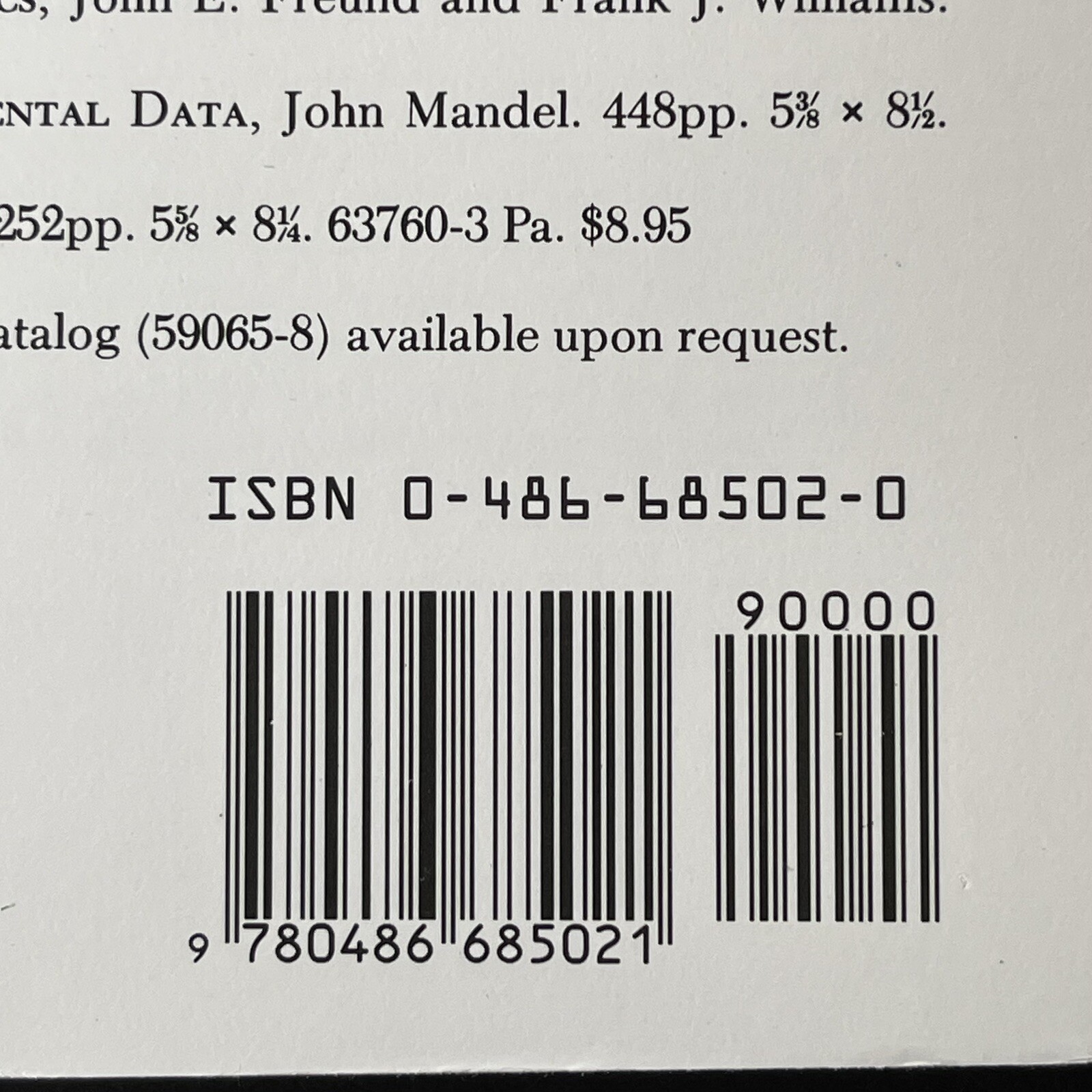 Introduction to Statistical Inference Paperback E. S. Keeping