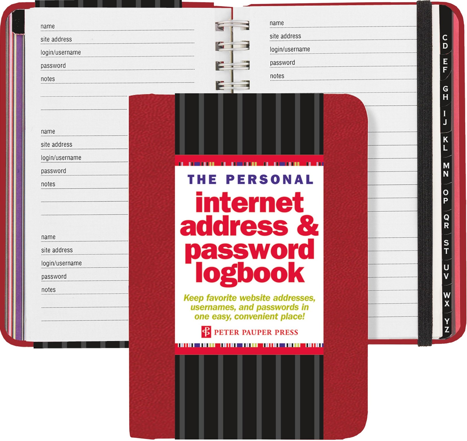 The Personal Internet Address & Password Logbook (removable cover band for…