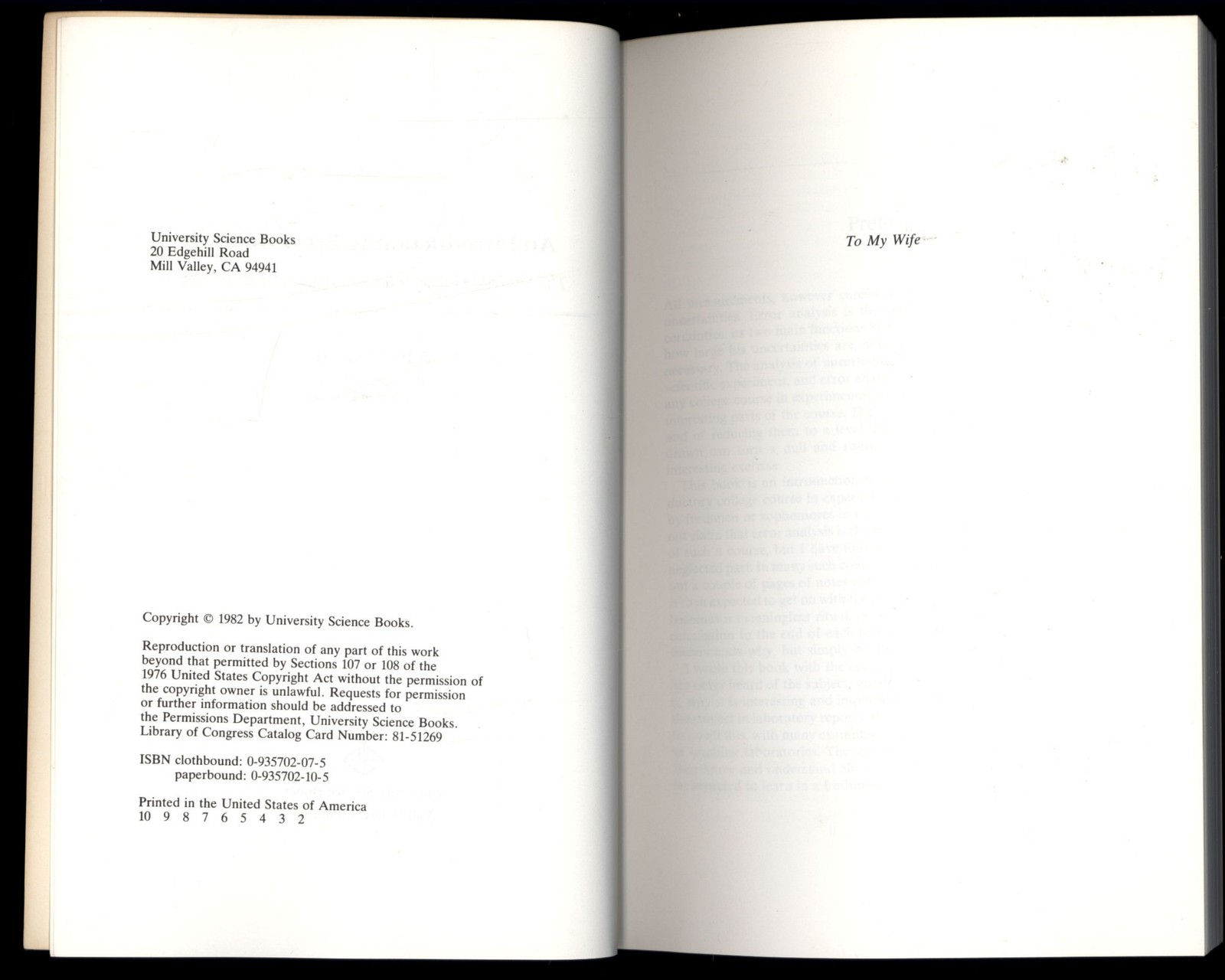 ERROR ANALYSIS : Uncertainties in Physical Measurements by John R. Taylor 1982