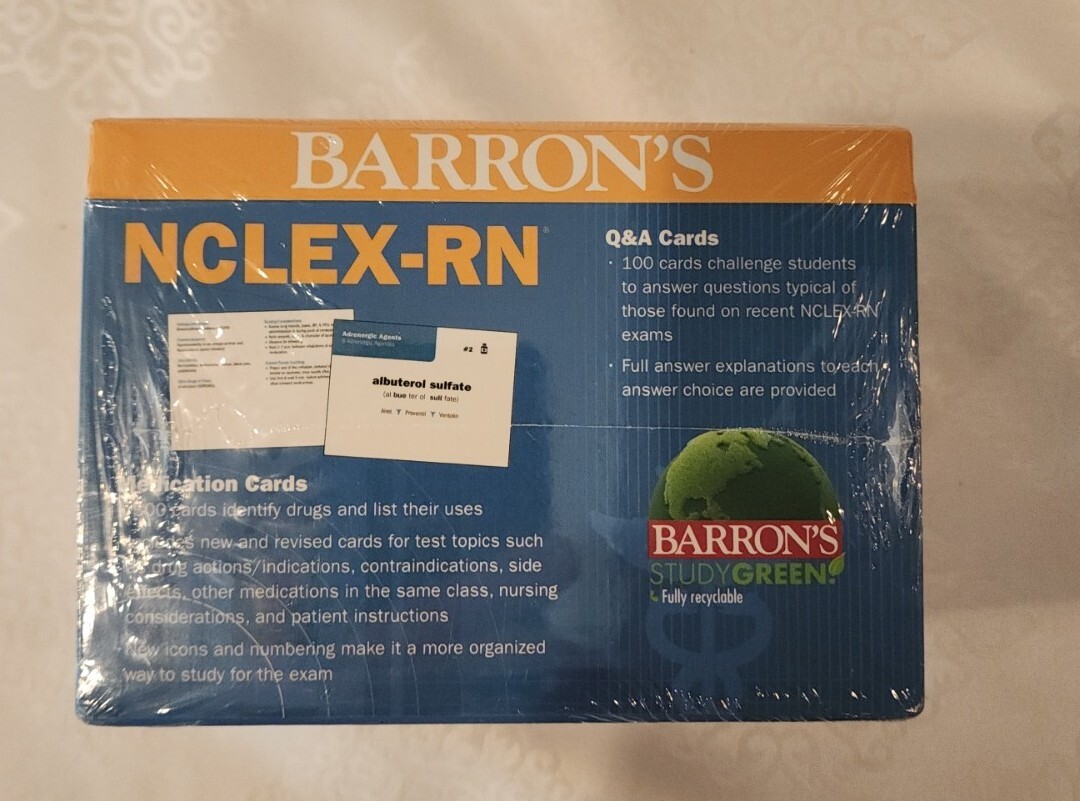 Barron’s NCLEX-RN Flash Cards, 2nd Edition 2016 Cards NEW SEALED