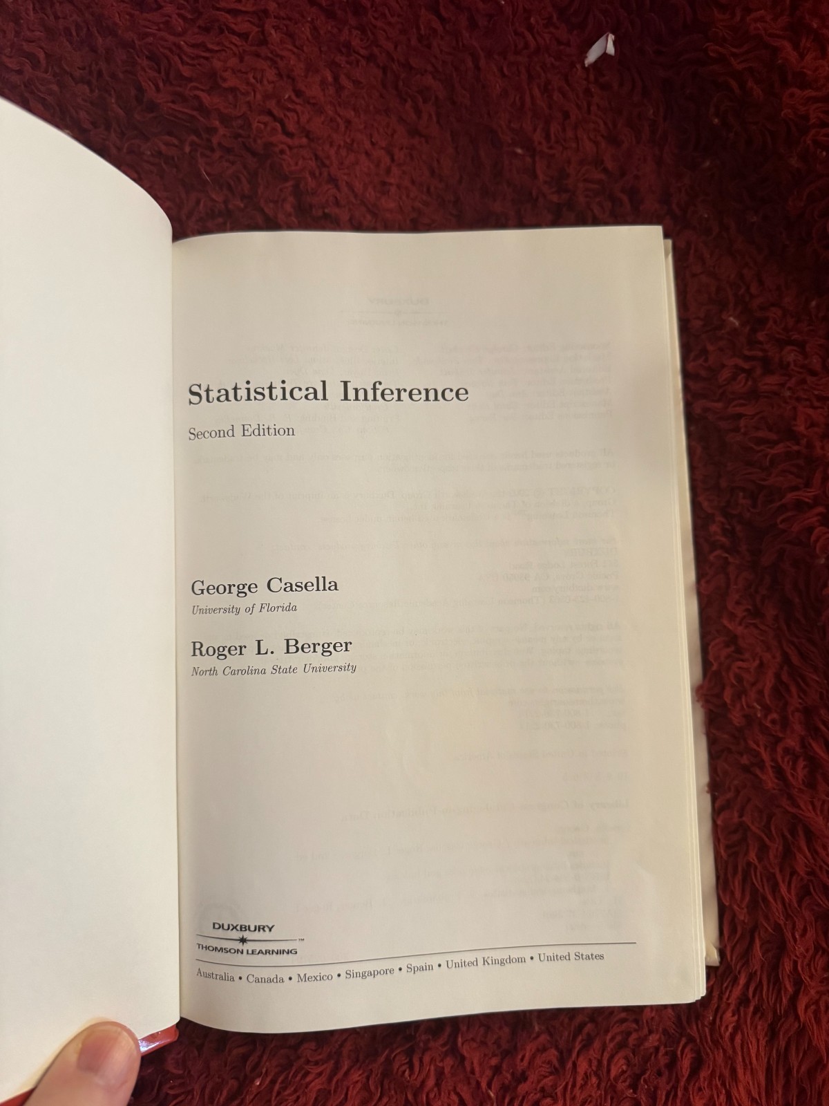Statistical Inference by Roger Berger and George Casella (2001, Hardcover)