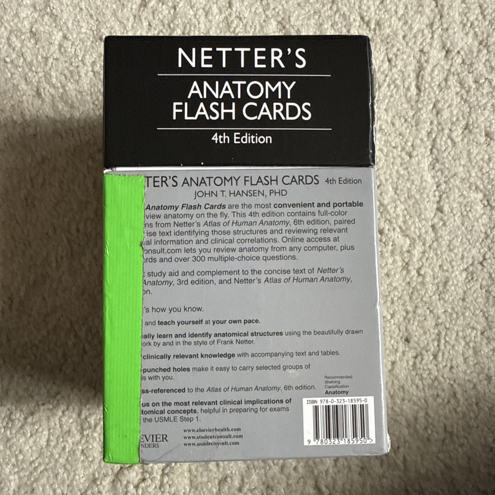 Netter Basic Science Ser.: Netter’s Anatomy Flash Cards, 4th Edition. Used