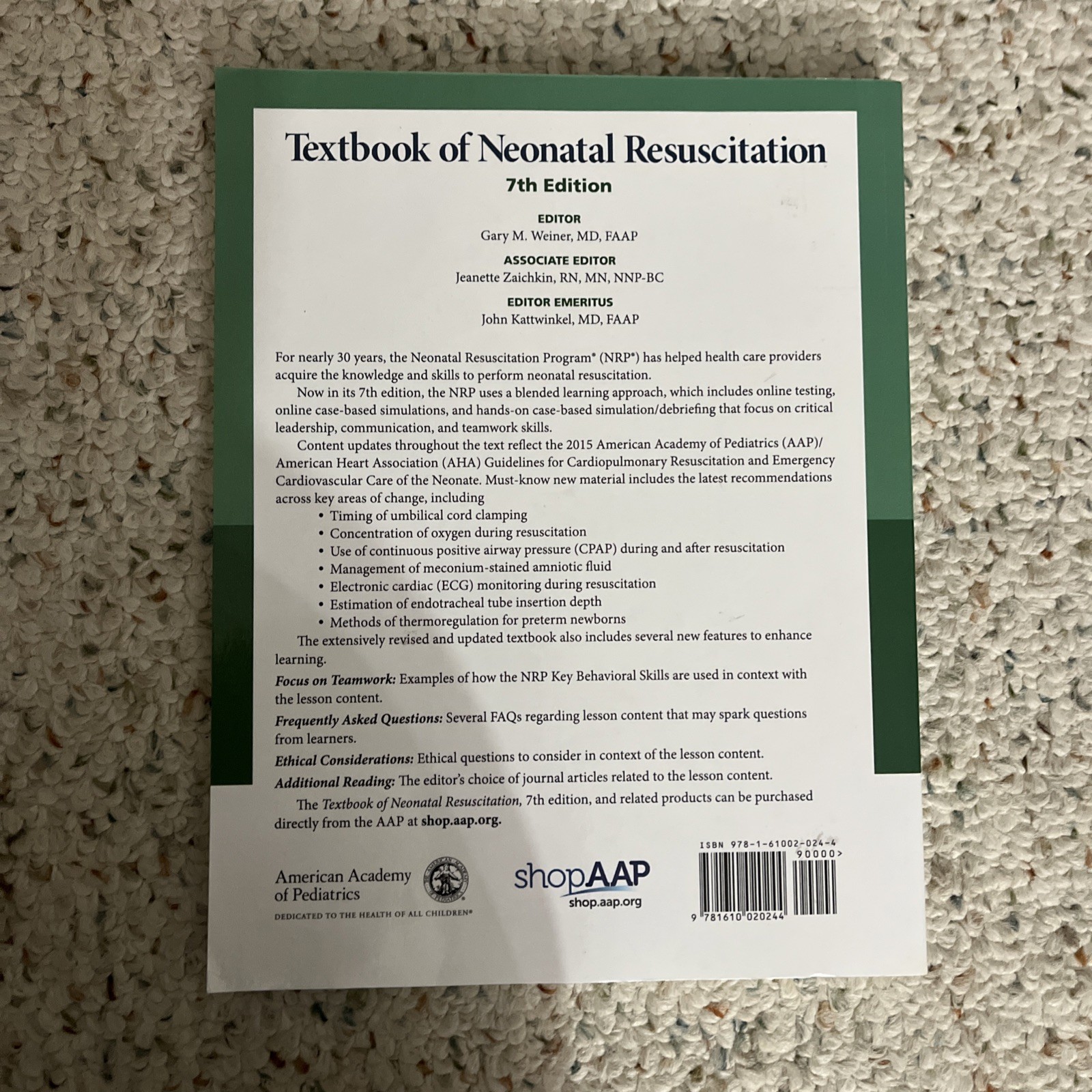 Nrp Ser.: Textbook of Neonatal Resuscitation by American Heart Association, Gary