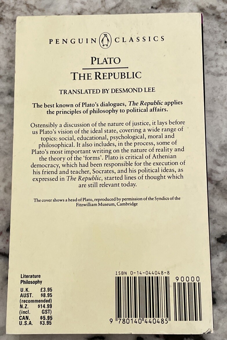 The Republic by Plató (1998, Uk-B Format Penguin Classics) Paperback