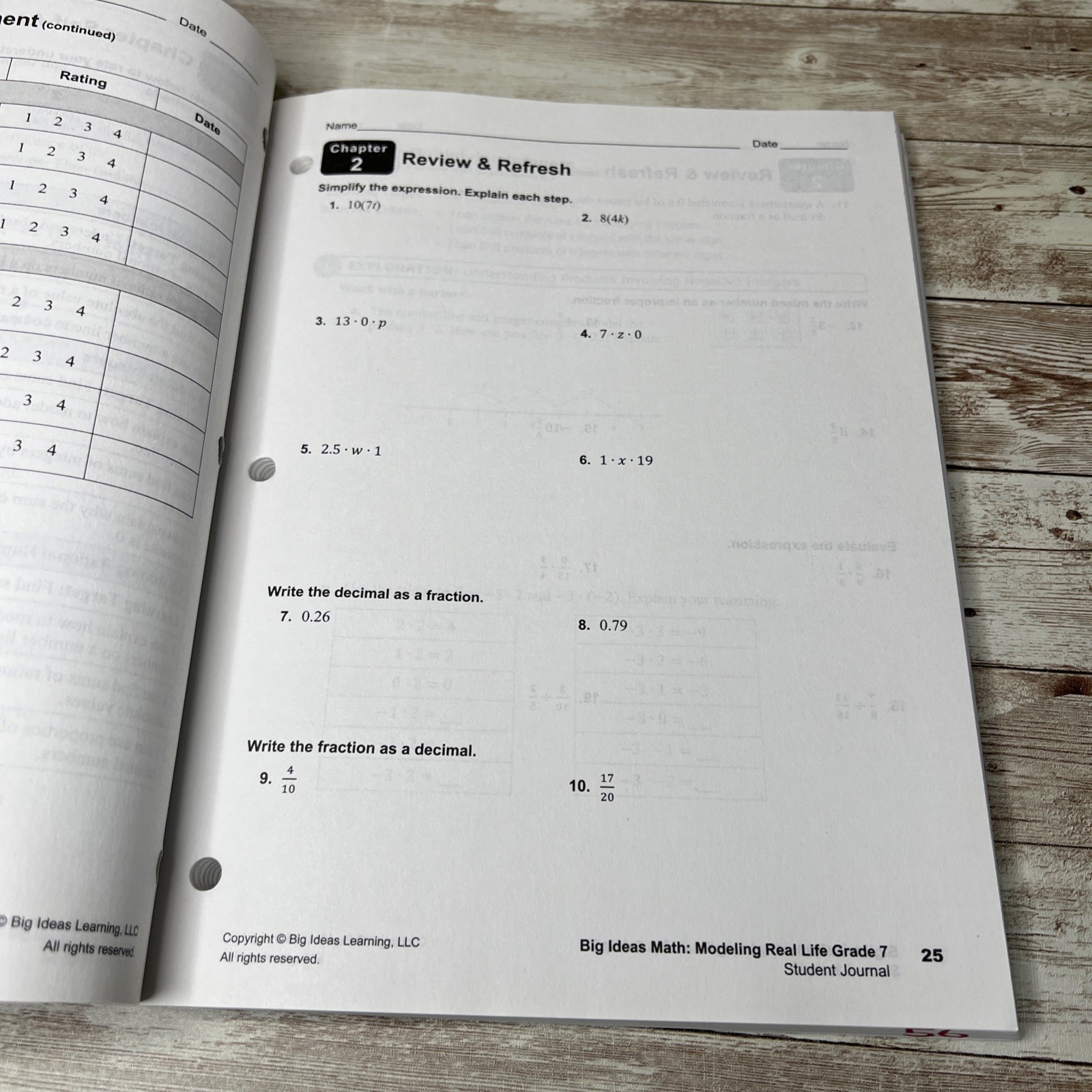Big Ideas Math Modeling Real Life – Student Journal (Grade 7) – Homeschool