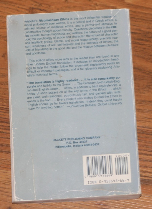 Hpc Classics Ser.: Nicomachean Ethics by Aristotle Aristotle (1985, Trade…